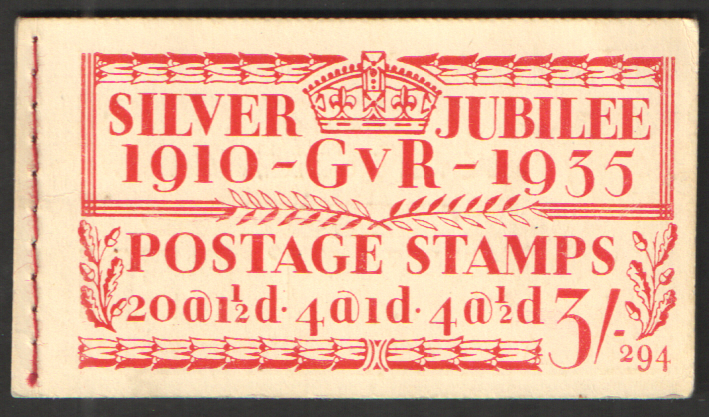 BB28 George V 1935 Silver Jubilee 3/- Edition 294 Stitched Booklet